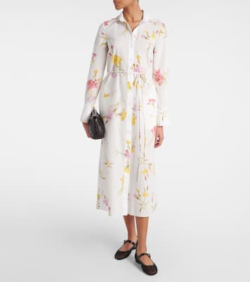 Bedrucktes Hemdblusenkleid aus Seersucker | Erdem