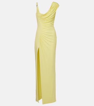 Medusa '95 draped crêpe jersey maxi dress | Versace