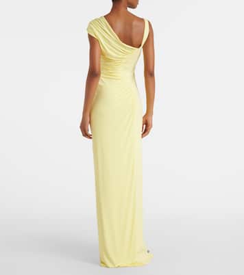 Medusa '95 draped crêpe jersey maxi dress | Versace