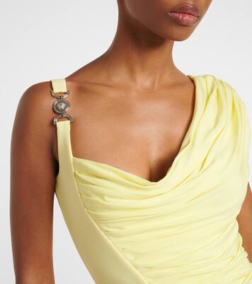 Medusa '95 draped crêpe jersey maxi dress | Versace