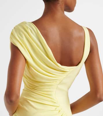 Medusa '95 draped crêpe jersey maxi dress | Versace