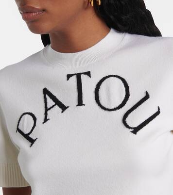 Top raccourci en laine mélangée à logo | Patou