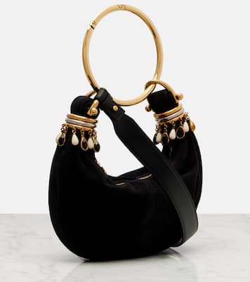 Schultertasche Bracelet Small aus Veloursleder | Chloé