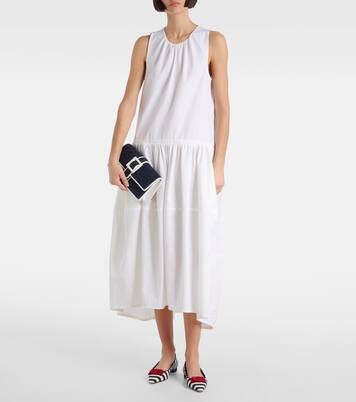 Reador bow-detail striped ballet flats | Manolo Blahnik