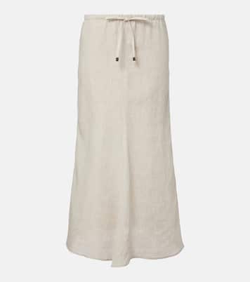 Monili linen maxi skirt | Brunello Cucinelli