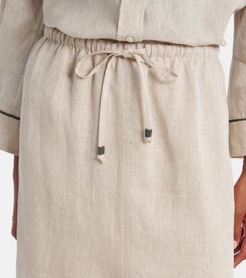 Monili linen maxi skirt | Brunello Cucinelli