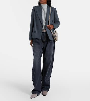 Monili croc-effect suede knee-high boots | Brunello Cucinelli