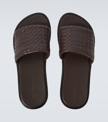 Elio Intrecciato leather slides | Bottega Veneta