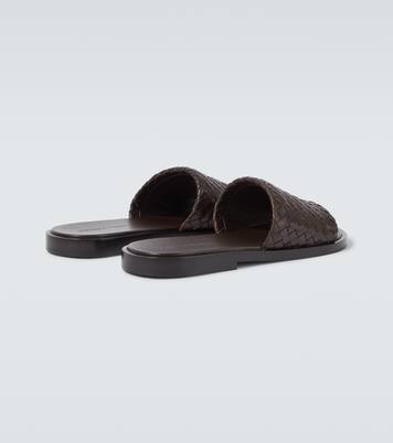 Elio Intrecciato leather slides | Bottega Veneta