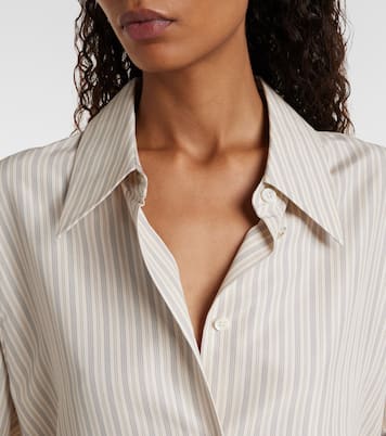 Oversized striped silk shirt | Róhe