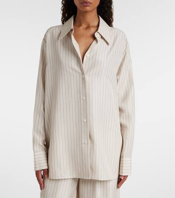 Oversized striped silk shirt | Róhe