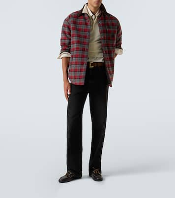 Plaid virgin wool down overshirt | Miu Miu