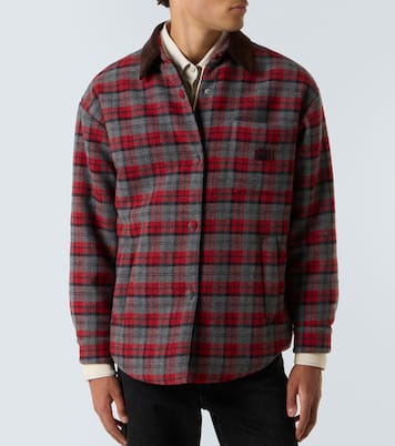 Plaid virgin wool down overshirt | Miu Miu