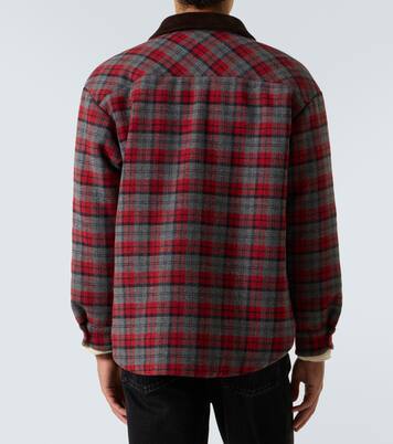 Plaid virgin wool down overshirt | Miu Miu