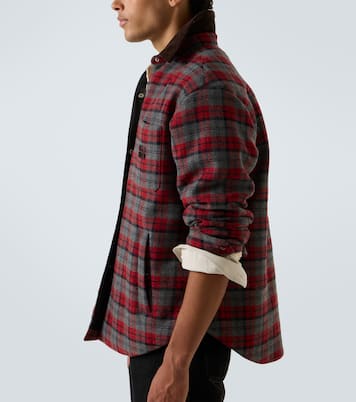 Plaid virgin wool down overshirt | Miu Miu