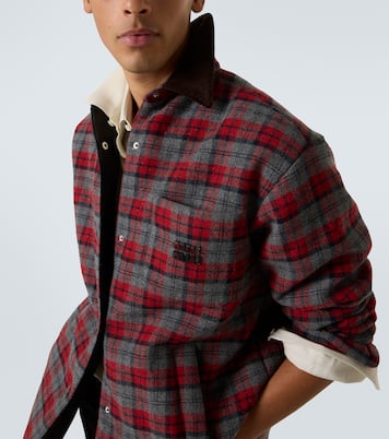Plaid virgin wool down overshirt | Miu Miu
