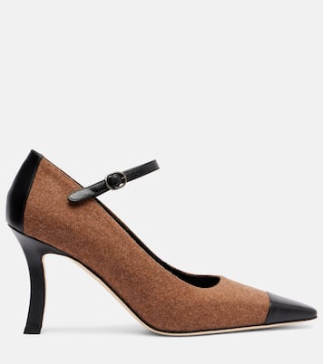 Semele 90 leather-trimmed tweed pumps | Manolo Blahnik