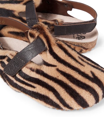 Printed calf hair slingback flats | PèPè