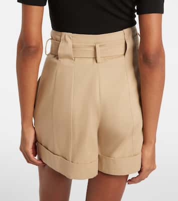 شورت من القطن الغبردين بحزام | Balmain