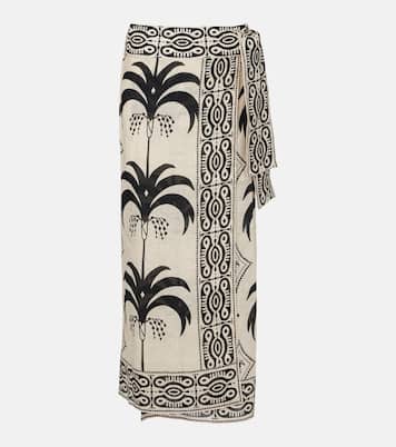 Printed linen beach cover-up | Johanna Ortiz