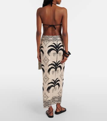 Printed linen beach cover-up | Johanna Ortiz