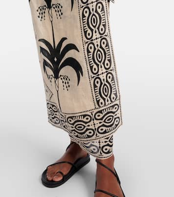 Printed linen beach cover-up | Johanna Ortiz