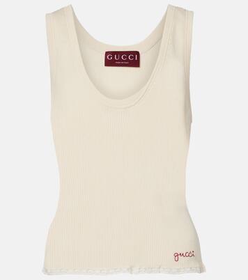 Tank top acanalado de algodón | Gucci