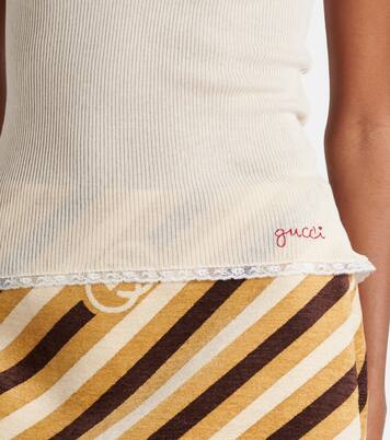 Tank top acanalado de algodón | Gucci