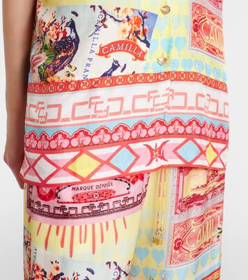 Collage Kingdom silk bowling shirt | Camilla