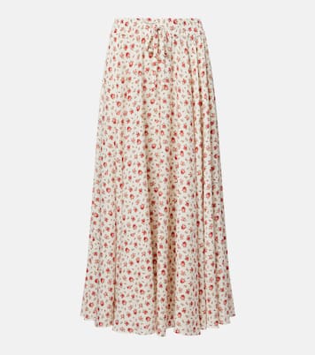 Floral silk-blend midi skirt | Dolce&Gabbana