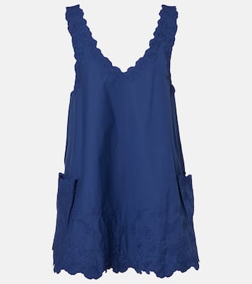 Besticktes Minikleid aus Baumwollpopeline | Juliet Dunn