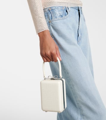 Tote Bag Micro aus Leder mit Kristallen | Self-Portrait