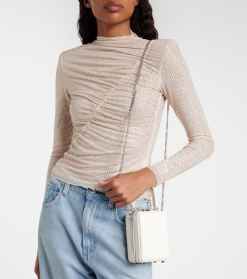 Tote Bag Micro aus Leder mit Kristallen | Self-Portrait