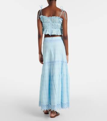 Alessia broderie anglaise cotton maxi skirt | Melissa Odabash