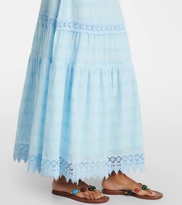 Alessia broderie anglaise cotton maxi skirt | Melissa Odabash