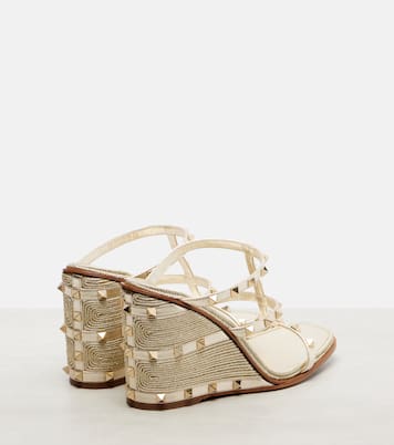 Espadrillas Rockstud in pelle con zeppa | Valentino Garavani