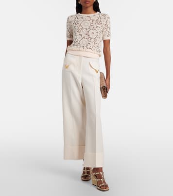 Espadrillas Rockstud in pelle con zeppa | Valentino Garavani