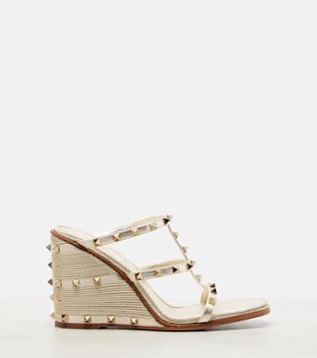 Espadrillas Rockstud in pelle con zeppa | Valentino Garavani