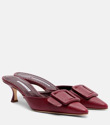 Maysale 50 snake-effect leather mules | Manolo Blahnik