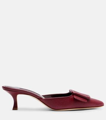 Maysale 50 snake-effect leather mules | Manolo Blahnik