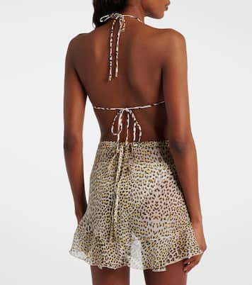 Leopard-print silk beach cover-up | Roberto Cavalli