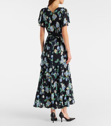 Kimmie floral ruffled silk midi dress | Rixo