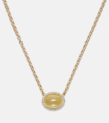 Collana Bermuda Grass in oro 18kt con berillo e diamanti | Octavia Elizabeth
