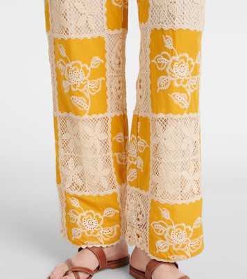 Gerade Hose aus Baumwolle mit Spitze | Farm Rio