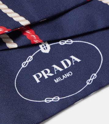 Printed silk twill scarf | Prada