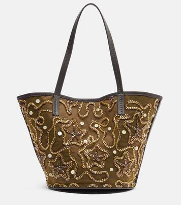 Caro embellished canvas tote bag | Staud