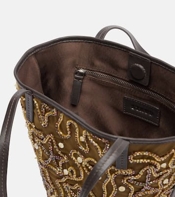 Caro embellished canvas tote bag | Staud