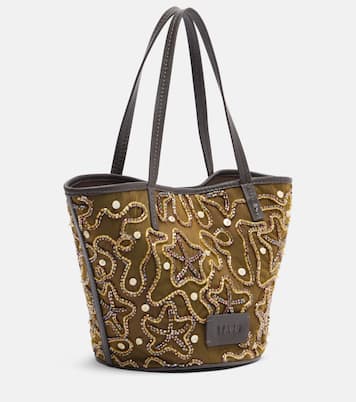 Caro embellished canvas tote bag | Staud