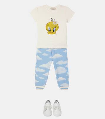 Printed cotton-blend sweatpants | Monnalisa