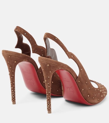 Nudes Slingback-Sandalen Degrachick aus Veloursleder | Christian Louboutin